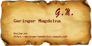 Geringer Magdolna névjegykártya